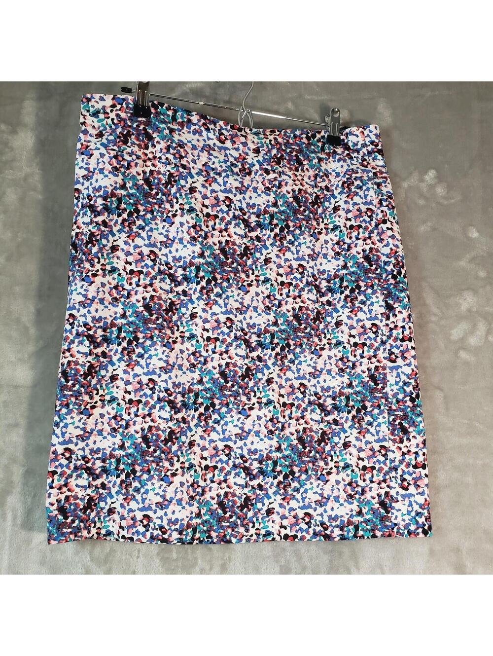 Margaret M Multicolor Abstract Pencil Skirt Knee Length Stretch Size L
